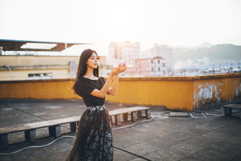 天台黄昏时的唯美迷人图  第15张