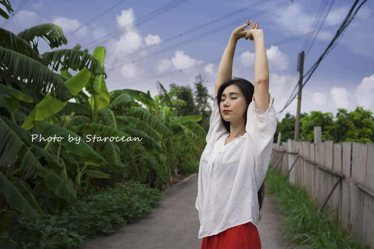 树下的清纯女神唯美写真  第1张