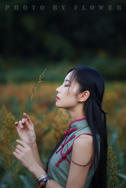旗袍女子守望在这秋日季节  第7张